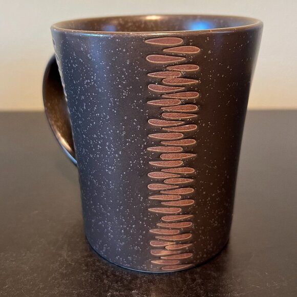Vintage Pfaltzgraff MATIKA SHALE Incised Stoneware Mug in Brown w/Speckles - Picture 3 of 11